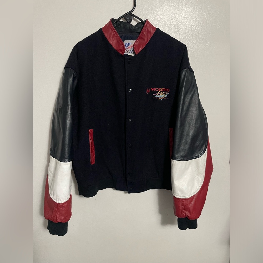 Vintage 90s Morris Anniversary Leather Bomber Jacket Size Large